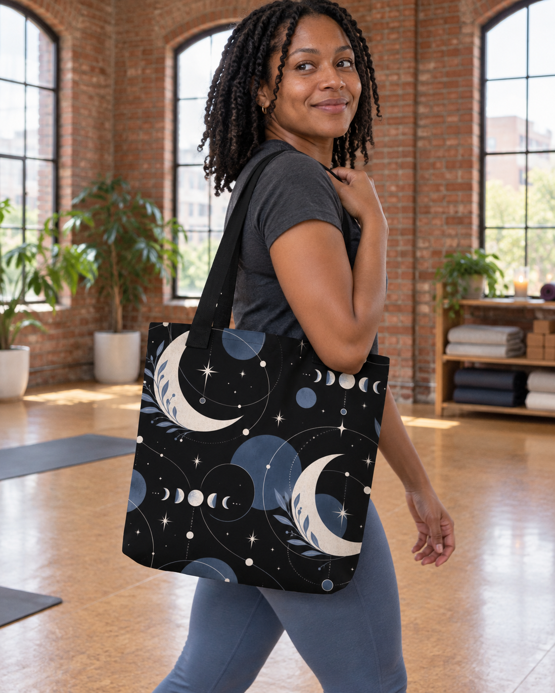 Celestial Moon Tote Bag (15″ × 15″)