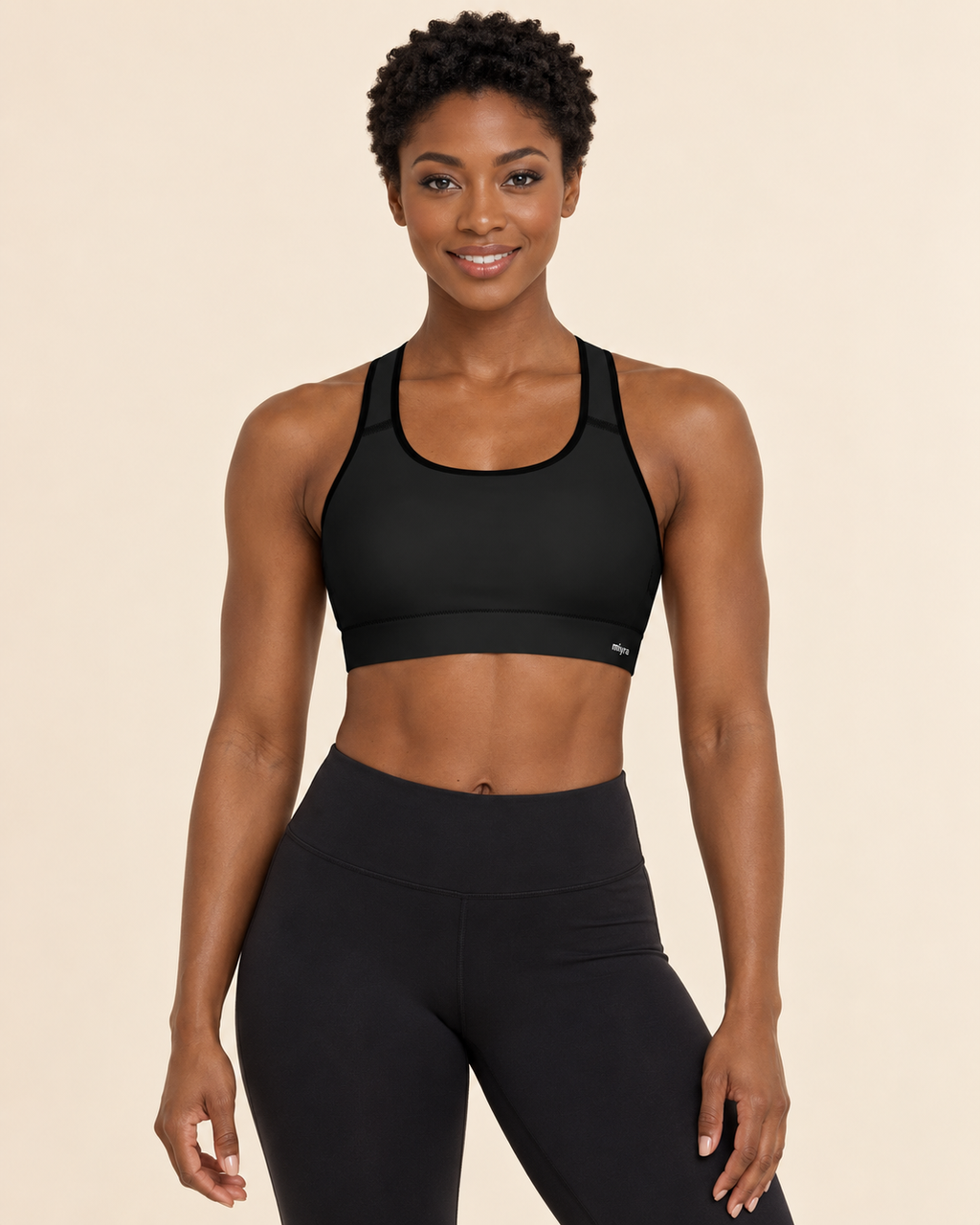 Black Aura Padded Sports Bra