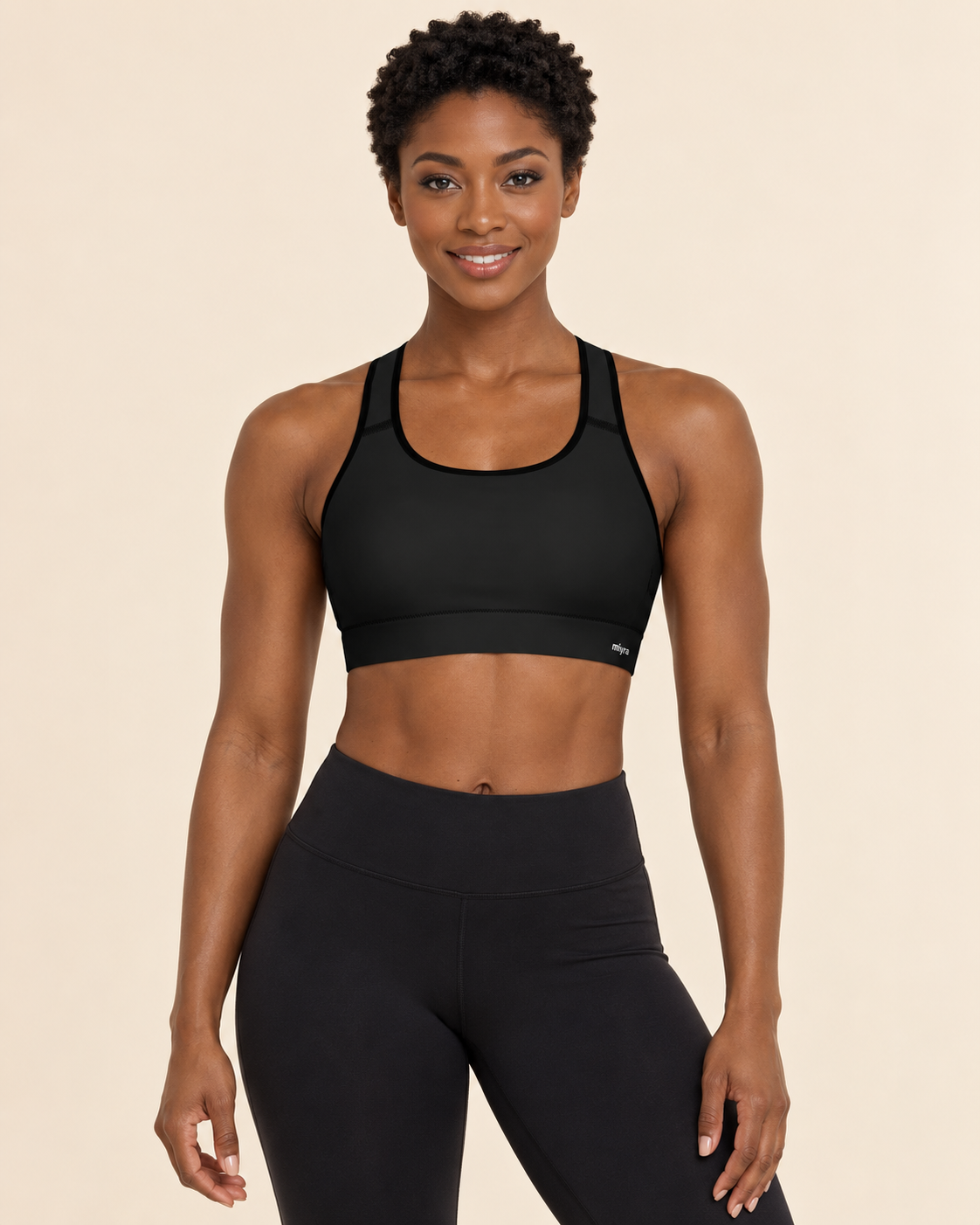 Black Aura Padded Sports Bra