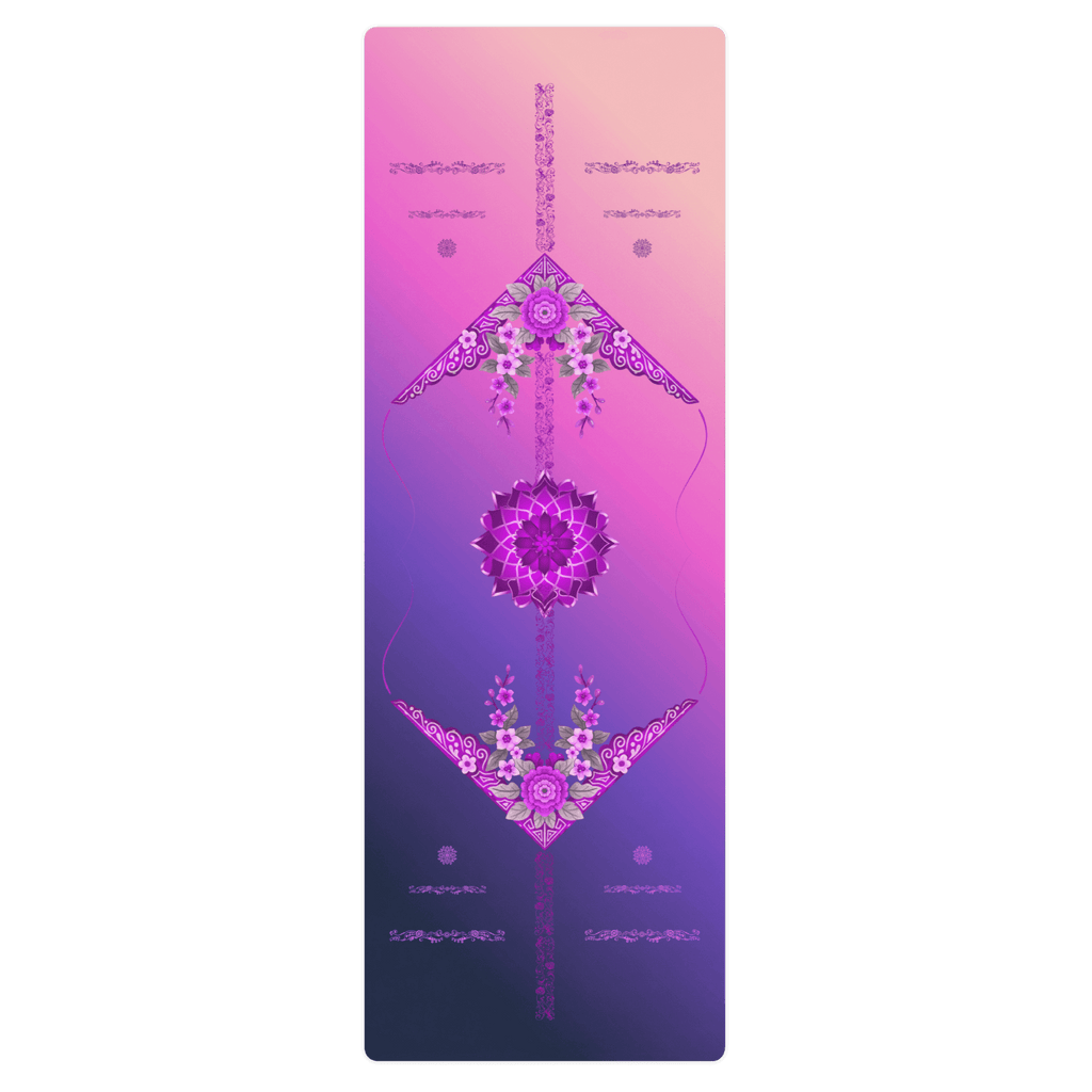 Floral Fantasy Yoga Mat – best hot yoga mat for sweaty hands, non slip microfiber surface, eco friendly natural rubber – MIYRA®