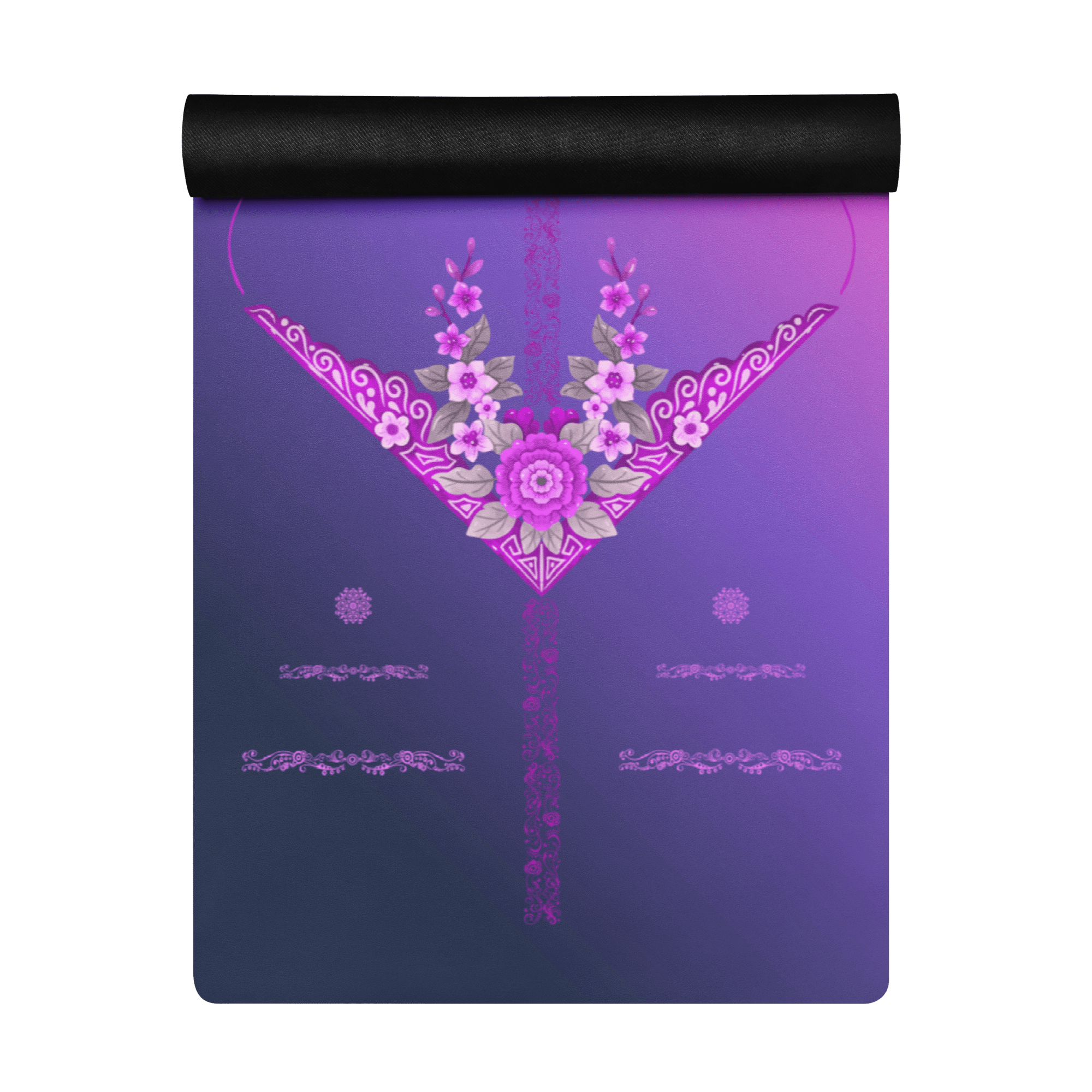 Floral Fantasy Yoga Mat – best hot yoga mat for sweaty hands, non slip microfiber surface, eco friendly natural rubber – MIYRA®
