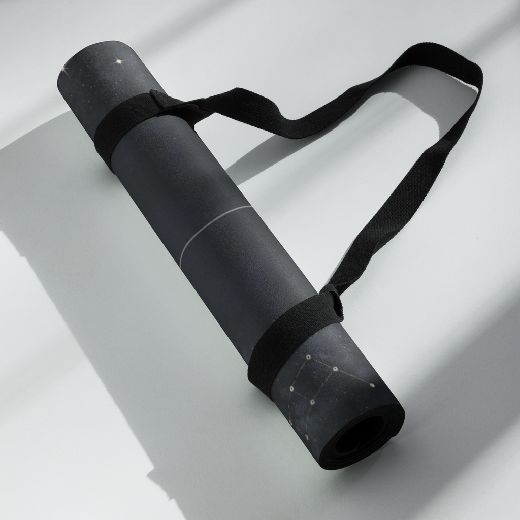 Hot Yoga Mat - Charcoal Meteor Night, the Best Yoga Mat For Hot Yoga, rolled and ready for practice.