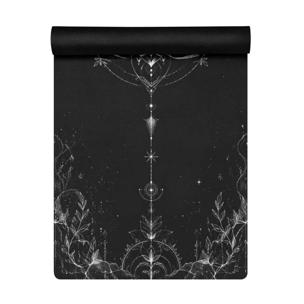Hot Yoga Mat - Dark Halo | MIYRA® features a stunning black design, perfect for non-slip performance and towel free hot yoga.