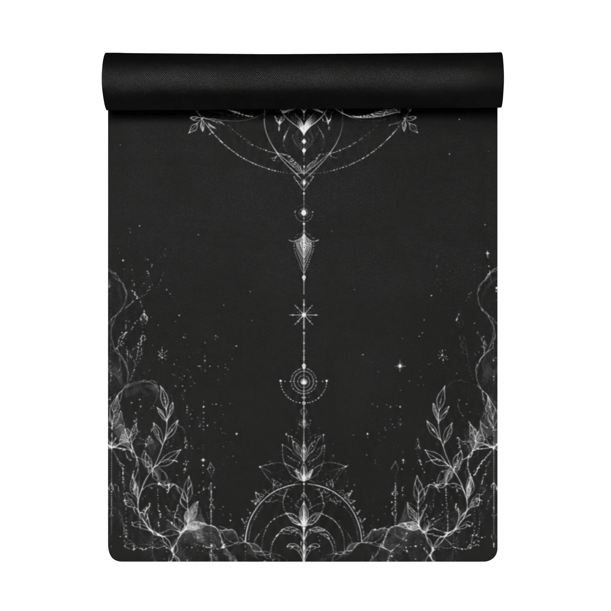 Hot Yoga Mat - Dark Halo | MIYRA® features a stunning black design, perfect for non-slip performance and towel free hot yoga.