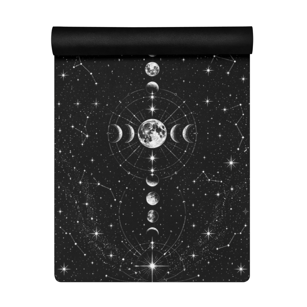 Hot Yoga Mat - Lunar Constellation | MIYRA® with premium microsuede surface and natural rubber base for non-slip performance.