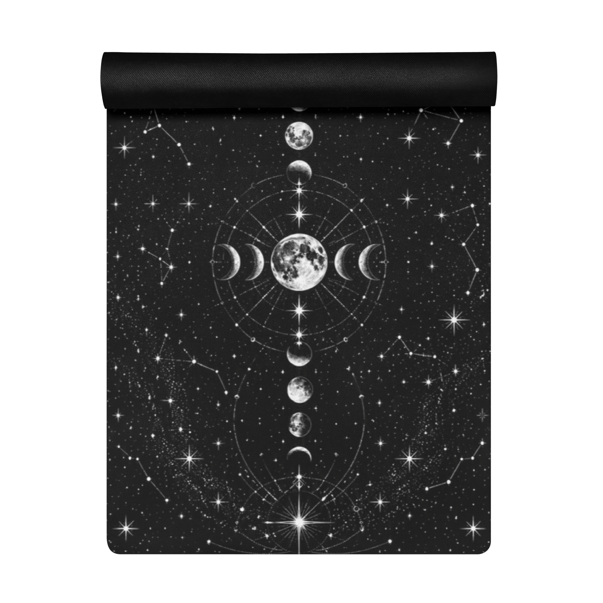 Hot Yoga Mat - Lunar Constellation | MIYRA® with premium microsuede surface and natural rubber base for non-slip performance.