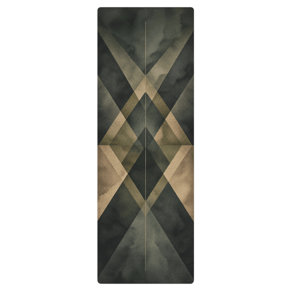Hot Yoga Mat - Obsidian Prism | MIYRA® with geometric design for non-slip performance and sweat-activated grip.