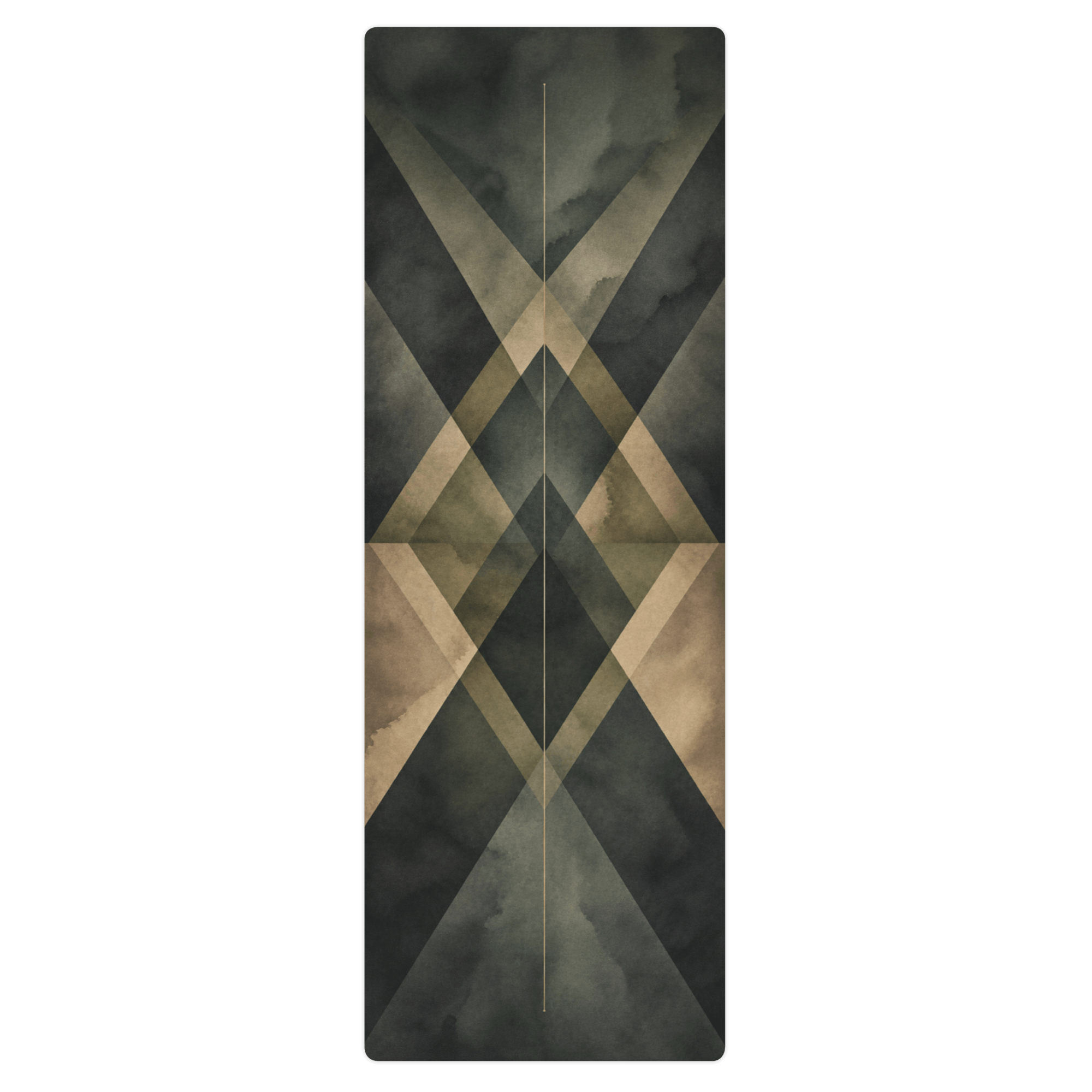 Hot Yoga Mat - Obsidian Prism | MIYRA® with geometric design for non-slip performance and sweat-activated grip.