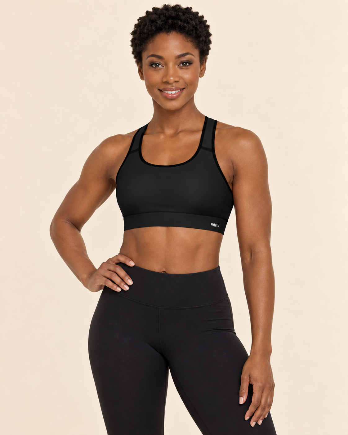 Black Aura Padded Sports Bra