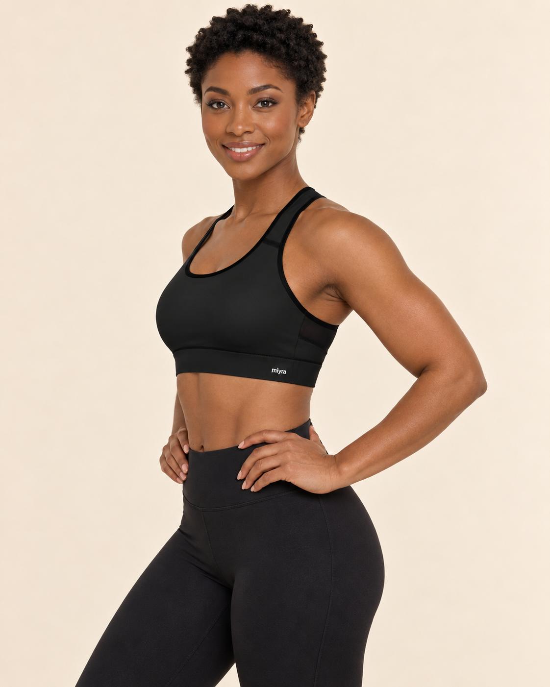 Black Aura Padded Sports Bra