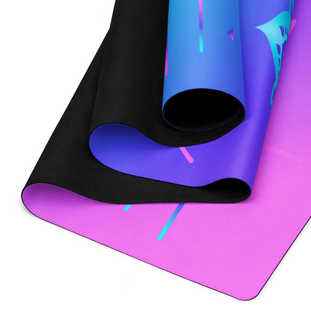 Neon Meridian Yoga Mat – best hot yoga mat for sweaty hands, non slip microfiber surface, eco friendly natural rubber – MIYRA®