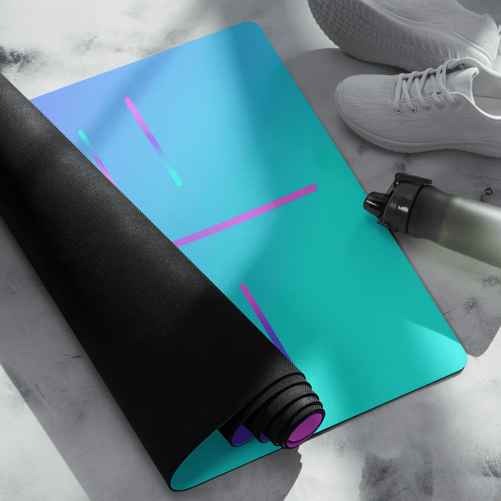 Neon Meridian Yoga Mat – best hot yoga mat for sweaty hands, non slip microfiber surface, eco friendly natural rubber – MIYRA®