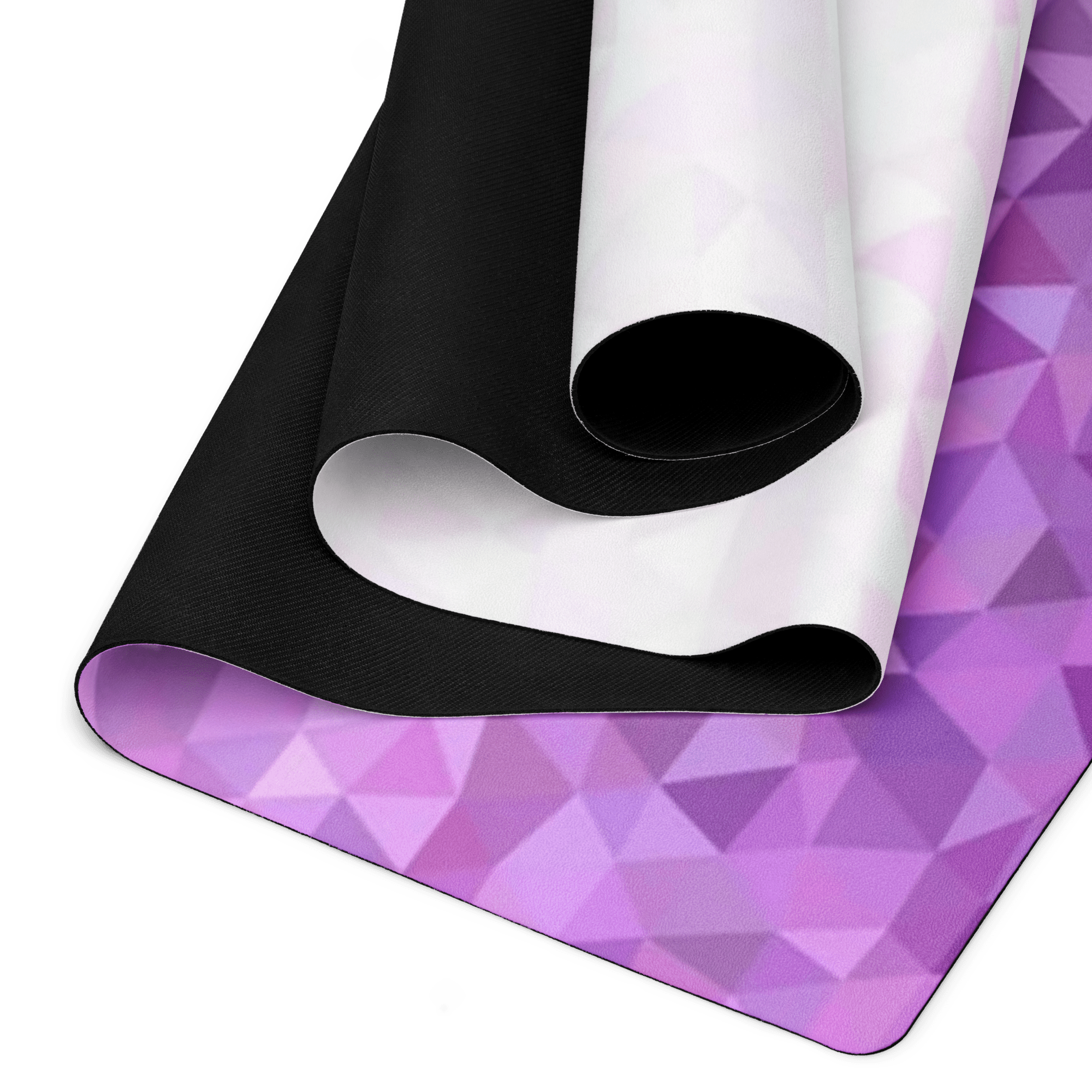 Pastel Geometric Yoga Mat – best hot yoga mat for sweaty hands, non slip microfiber surface, eco friendly natural rubber – MIYRA®