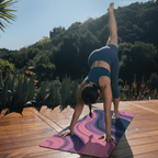 Pink Tide Motion Yoga Mat – best hot yoga mat for sweaty hands, non slip microfiber surface, eco friendly natural rubber – MIYRA®