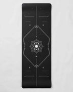 Hot Yoga Mat - Celestial Axis with celestial design and anti-slip rubber bottom, ideal for hot yoga practice.