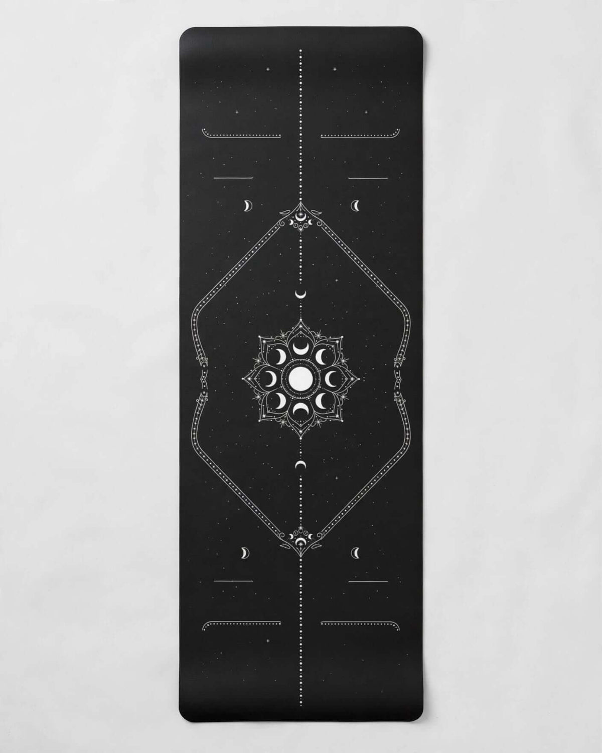 Hot Yoga Mat - Celestial Axis with celestial design and anti-slip rubber bottom, ideal for hot yoga practice.