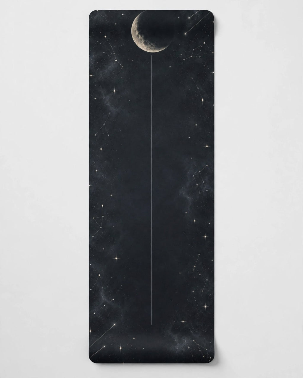 Hot Yoga Mat - Charcoal Meteor Night, the Best Yoga Mat For Hot Yoga with celestial design for optimal grip and comfort.