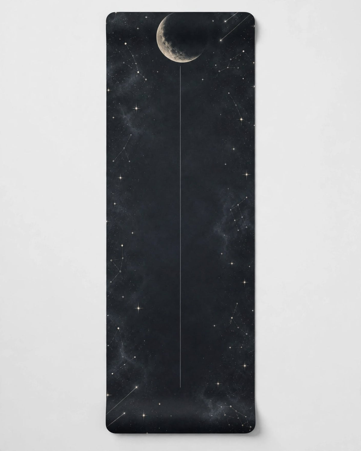 Hot Yoga Mat - Charcoal Meteor Night, the Best Yoga Mat For Hot Yoga with celestial design for optimal grip and comfort.