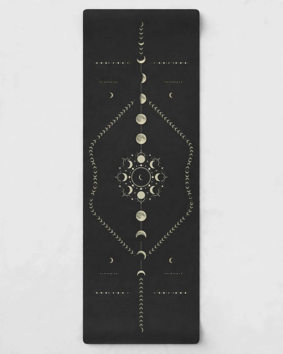 Hot Yoga Mat - Lunar Compass featuring a celestial moon design, ideal for non-slip hot yoga practice.