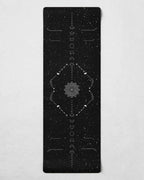 Best yoga mat or hot yoga non sliphot yoga mat with intricate design on a black background.