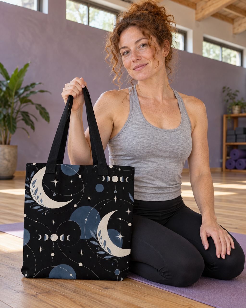 Celestial Moon Tote Bag (15″ × 15″)