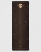 Best Yoga Mat For Hot Yoga in Espresso Ivory Moon design featuring moon and stars on a dark background.