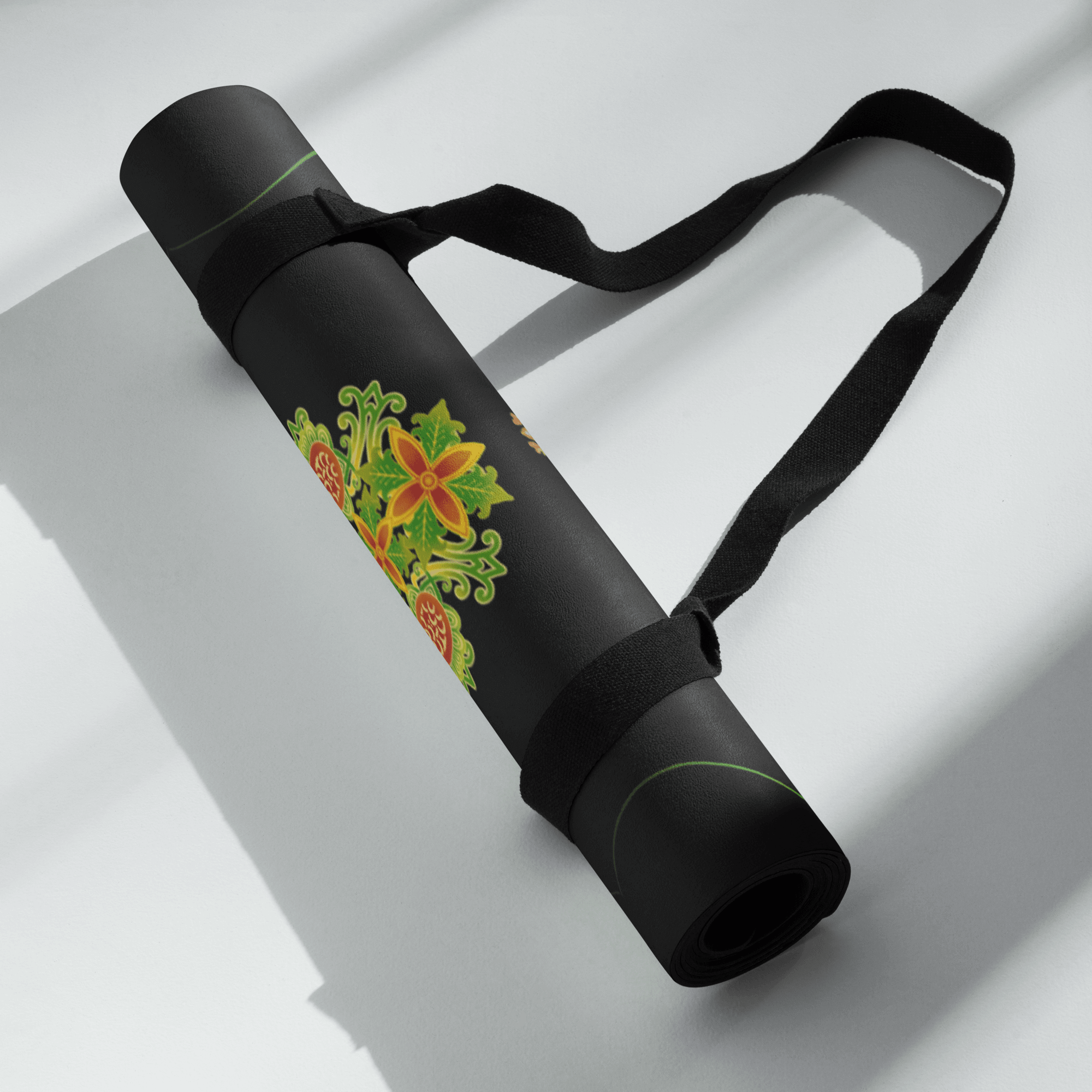 Hot Yoga Mat - Amazonia Flow | MIYRA eco-friendly non-toxic design with strap