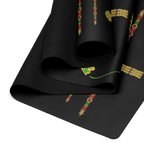Hot Yoga Mat - Amazonia Flow | MIYRA black non slip design with floral patterns for yoga and meditation