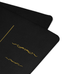 Hot Yoga Mat - Axiom Flow | MIYRA with gold detailing and black non-slip surface for secure workouts.