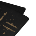Hot Yoga Mat - Celestial Dominion | MIYRA black design with luxury gold accents for non-slip performance.