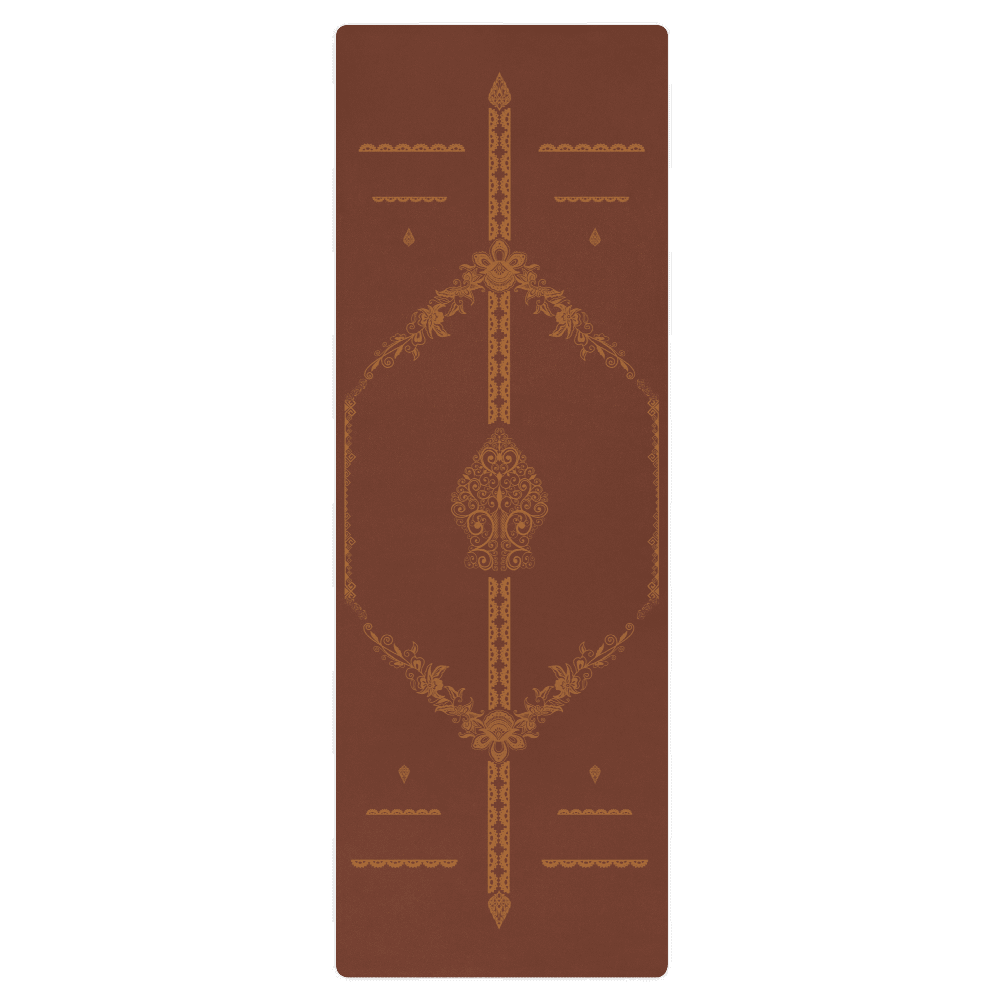 Hot Yoga Mat - Earthline Alignment | MIYRA, eco-friendly non-slip yoga mat for sweaty hands, brown design