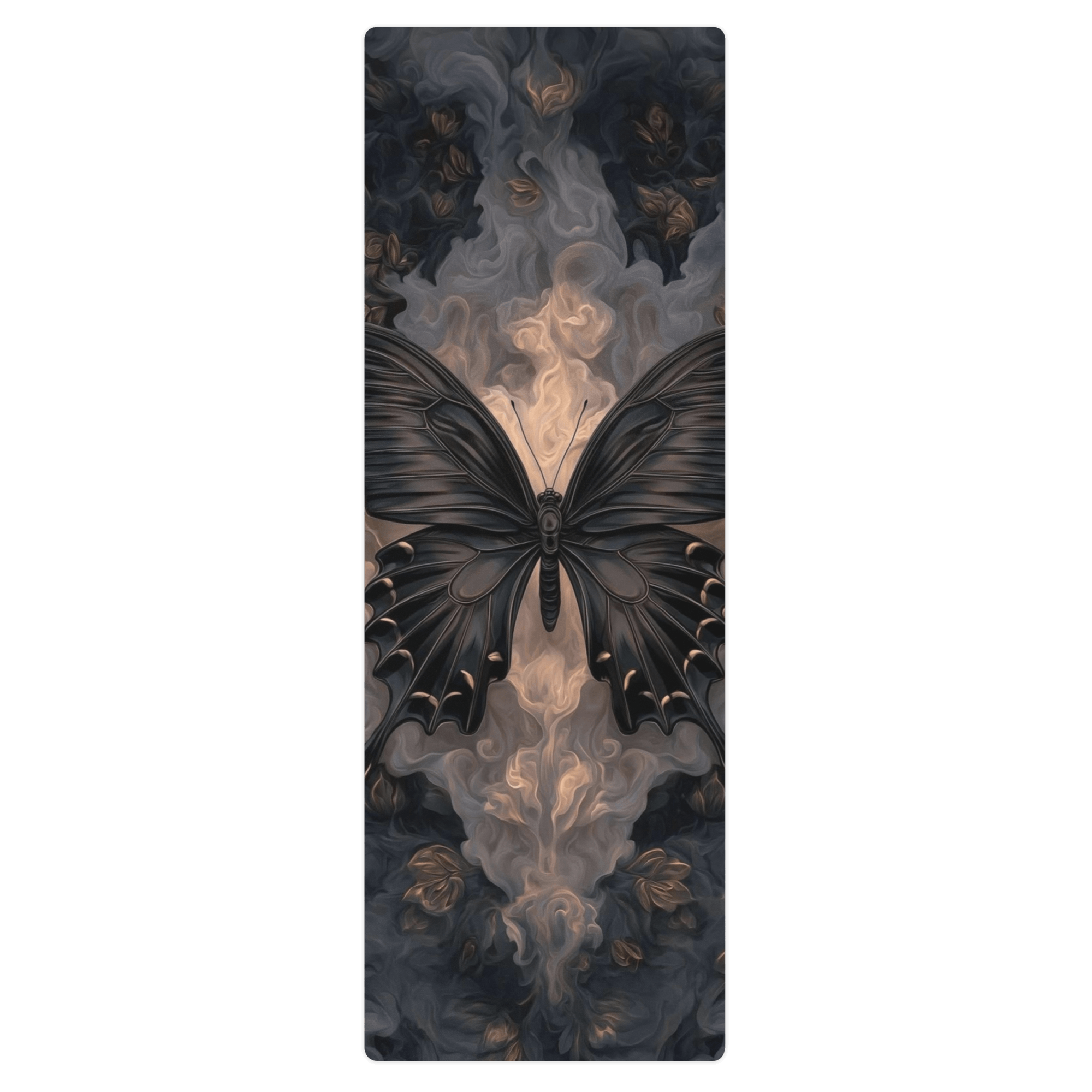 Hot Yoga Mat - Eclipse Wings | MIYRA featuring a butterfly design on an artistic background.