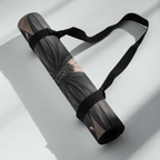 Hot Yoga Mat - Eclipse Wings | MIYRA rolled up with strap, showcasing stylish design and portability.