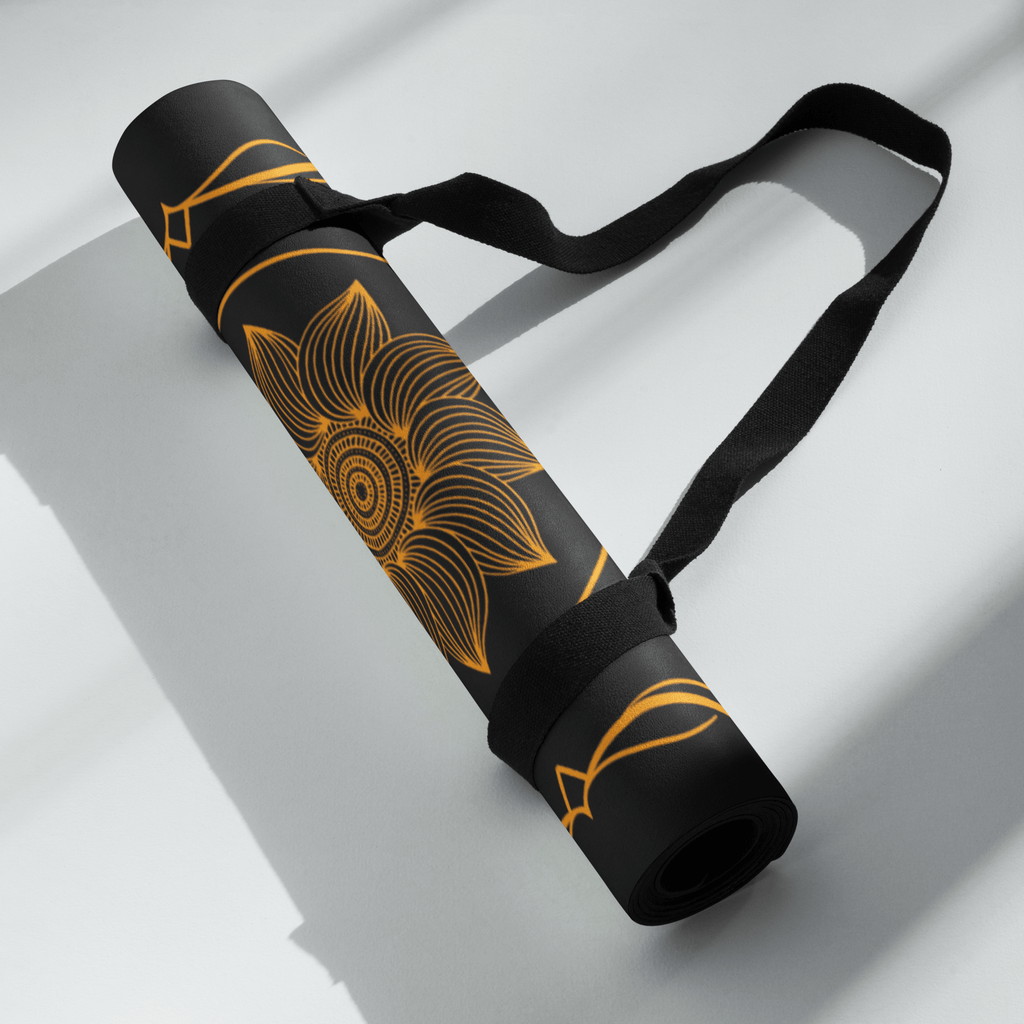 Hot Yoga Mat - Ember Core | MIYRA rolled up with floral design, showcasing its portable and stylish design for yoga enthusiasts.