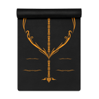 Hot Yoga Mat - Ember Core | MIYRA with intricate orange design on black surface, ideal for hot yoga practice.