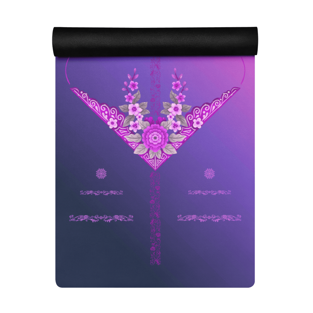 Hot Yoga Mat - Floral Fantasy | MIYRA with vibrant floral design, non slip yoga mat for hot yoga vinyasa flow.