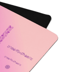 Hot Yoga Mat - Floral Fantasy | MIYRA close-up of pink non-slip surface with elegant designs
