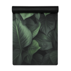 Hot Yoga Mat - Forest Essence | MIYRA with lush green leaf design, perfect for eco-friendly hot yoga.