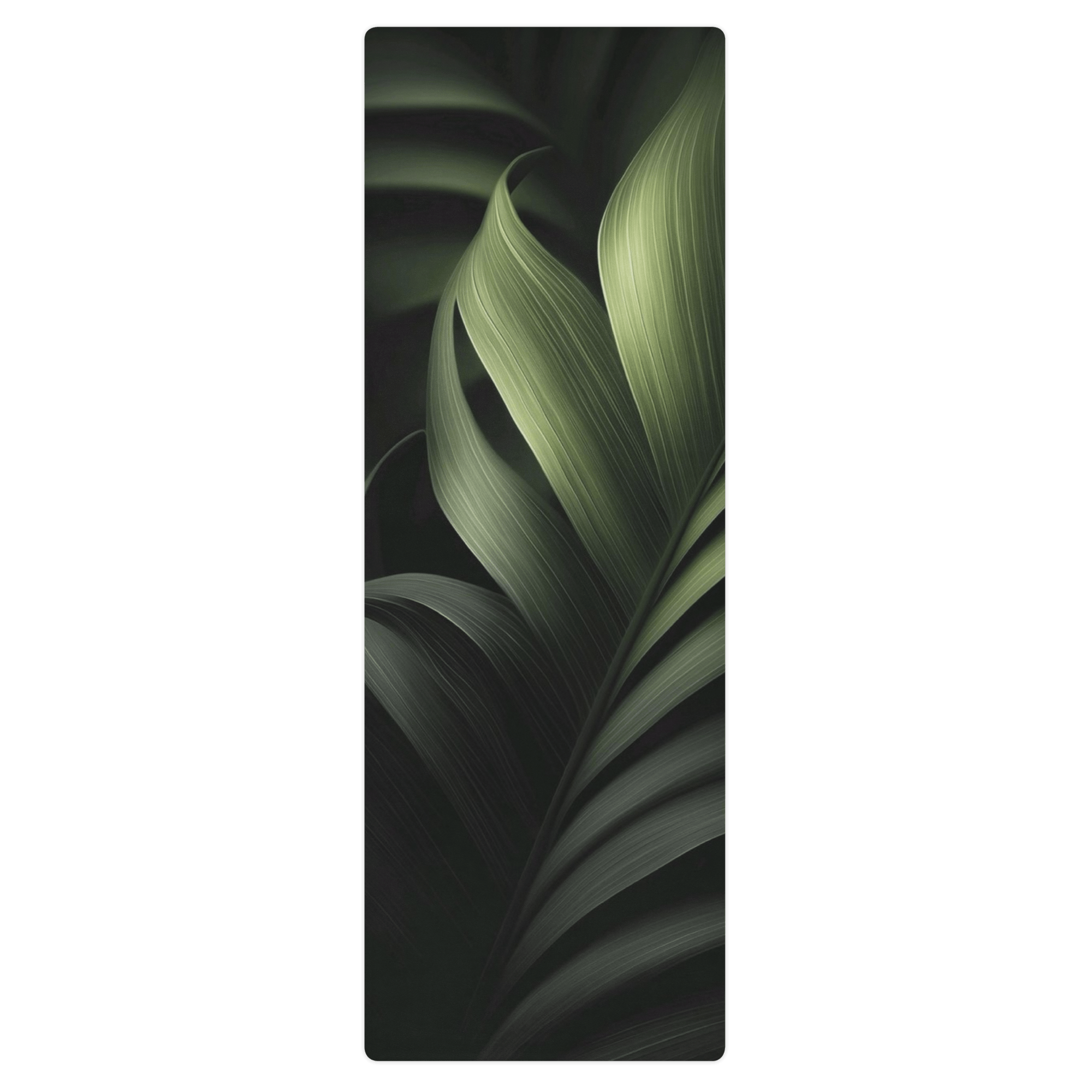 Hot Yoga Mat - Forest Veil | MIYRA showcasing a beautiful green leaf design with anti-slip features.