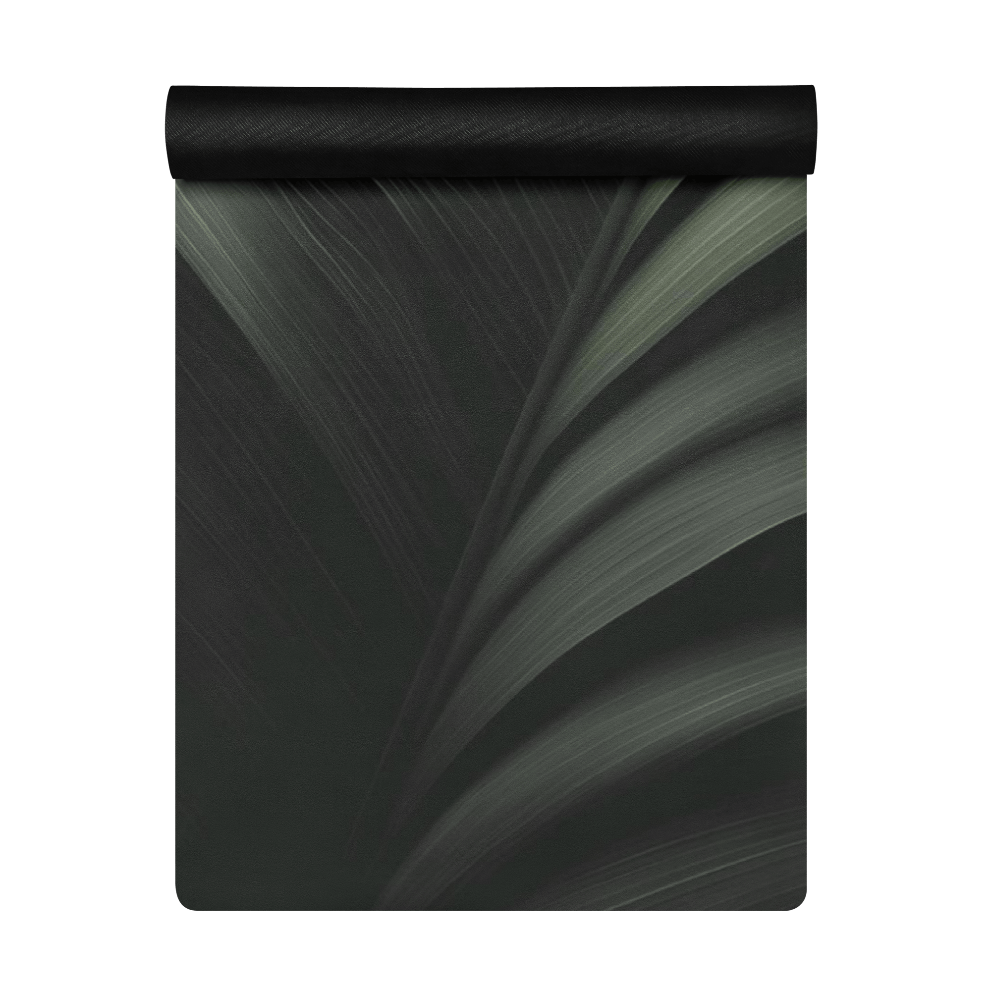 Hot Yoga Mat - Forest Veil | MIYRA with a black and green leaf design, ideal for hot yoga, providing stability and comfort.
