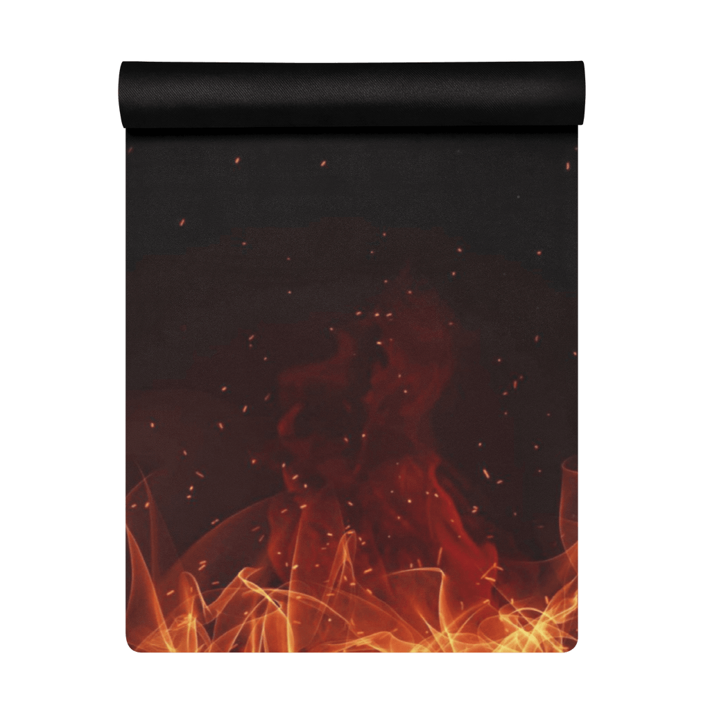 Hot Yoga Mat - Inferno Flow | MIYRA, non-slip yoga mat with sweat-activated grip for hot yoga sessions.