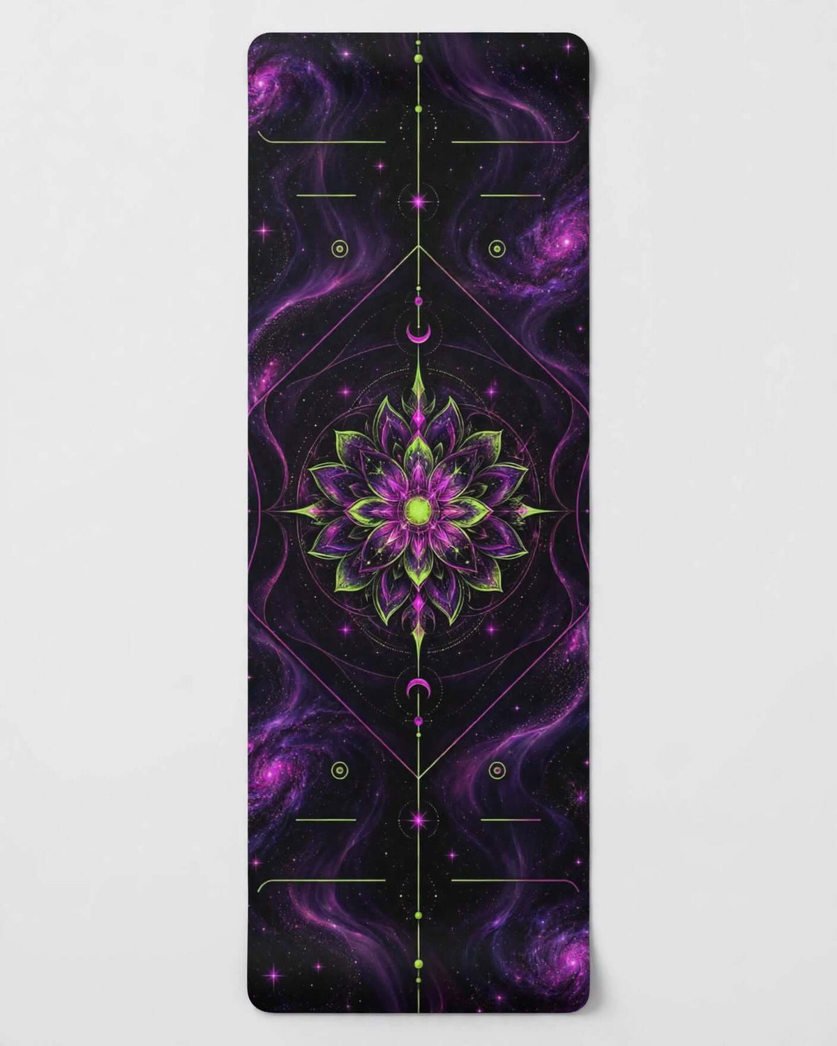 Hot Yoga Mat - Nebula Lotus with anti-slip and soft microsuede design for stability and comfort during workouts.