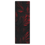 Hot Yoga Mat - Nocturne Bloom | MIYRA non slip sweat activated grip black red design