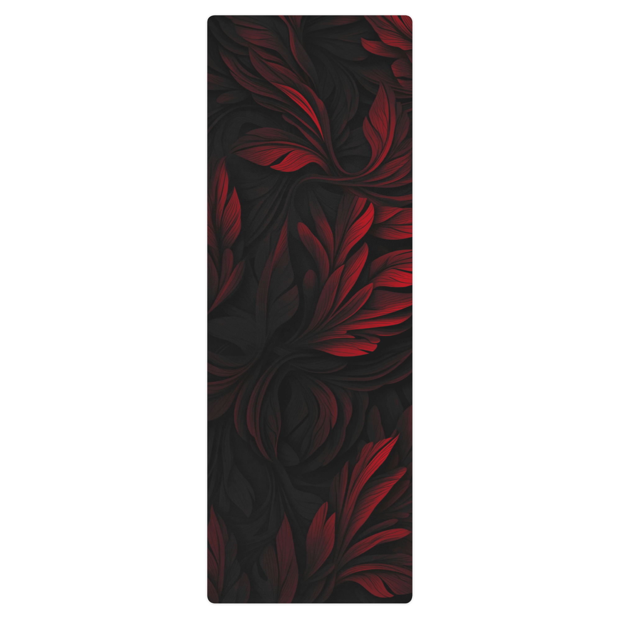 Hot Yoga Mat - Nocturne Bloom | MIYRA non slip sweat activated grip black red design