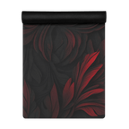 Hot Yoga Mat - Nocturne Bloom | MIYRA, black non slip yoga mat with red floral design for sweaty sessions