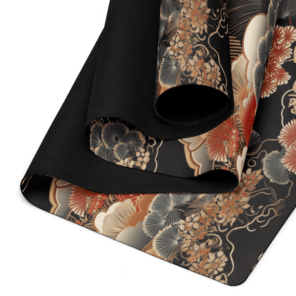 Non Slip Hot Yoga Mat featuring a floral design, perfect for high-intensity yoga sessions.