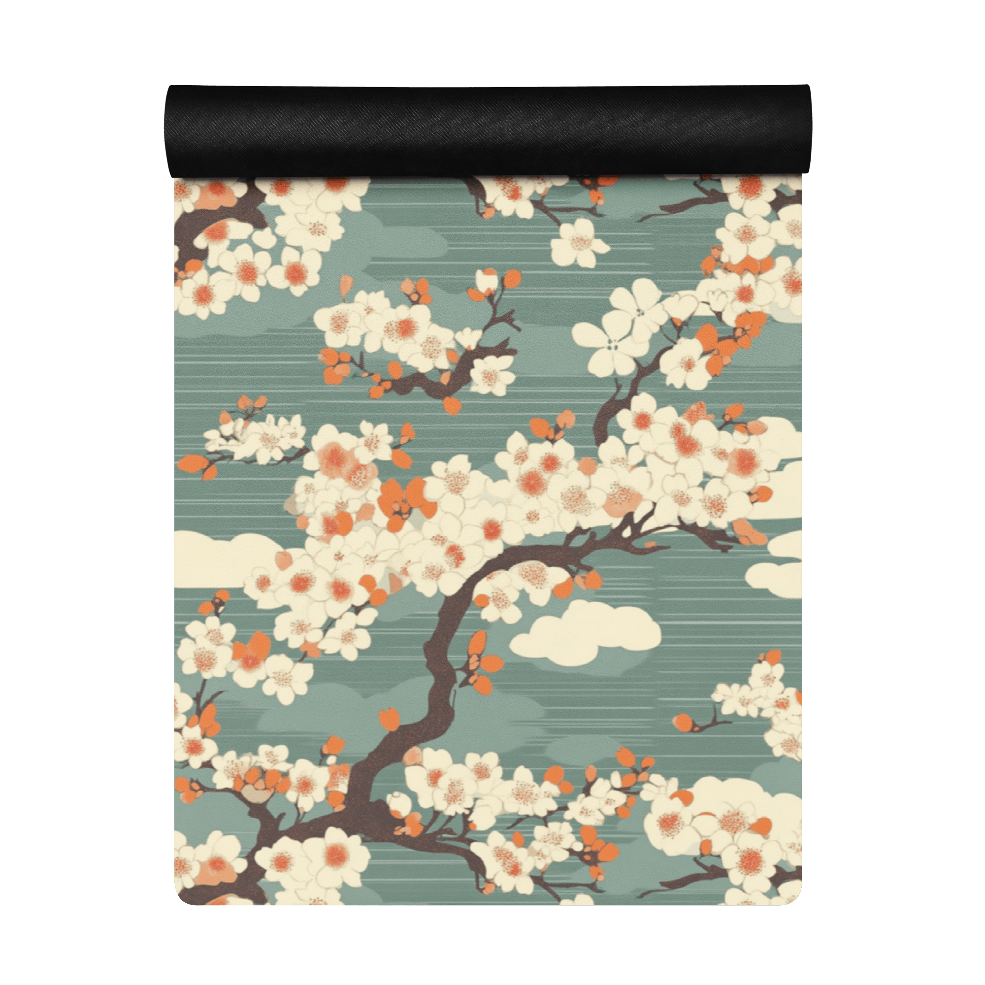 Non Slip Hot Yoga Mat featuring a beautiful floral design in soft colors.