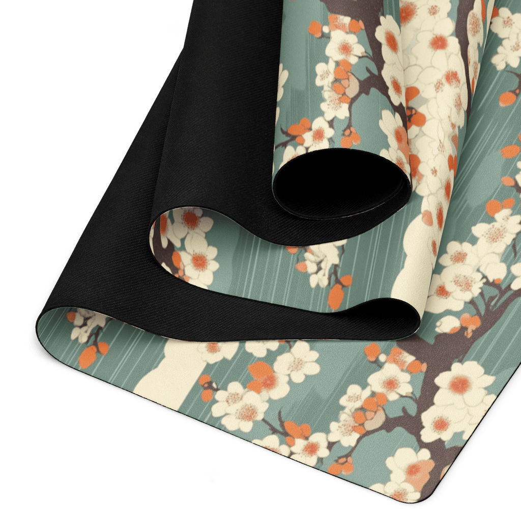 Non Slip Hot Yoga Mat featuring a floral design and textured surface for optimal grip during practice.