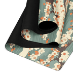 Non Slip Hot Yoga Mat featuring a floral design and textured surface for optimal grip during practice.