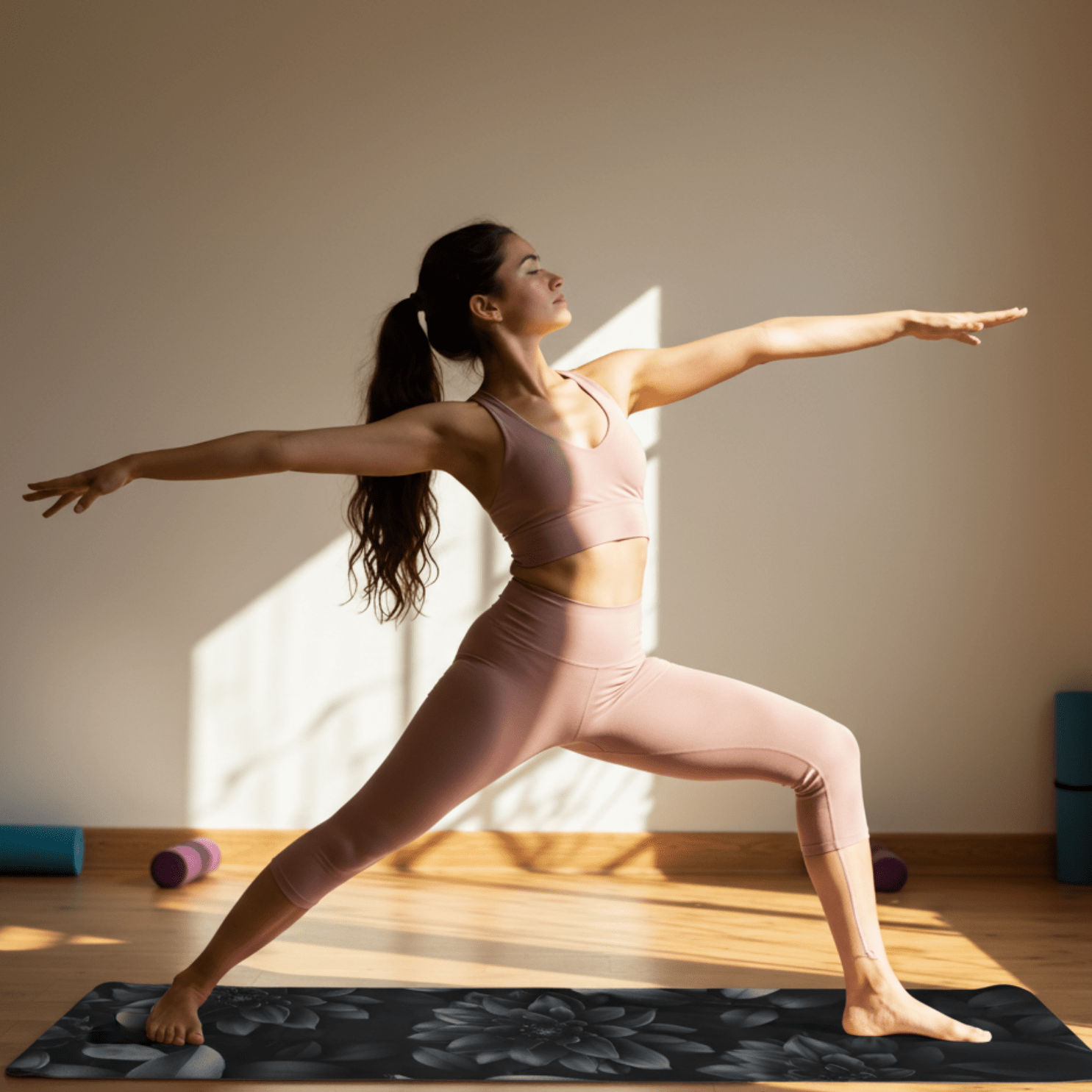 Professional hot yoga mat designed for sweaty hands and heated yoga classes